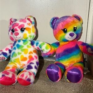 Build-A-Bear Rainbow Heart and Striped Bears